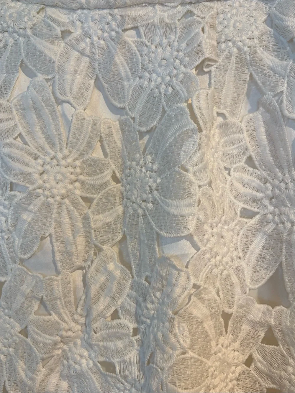 EUC Caribbean Queen Off White Floral Lace Midi Skirt Size M